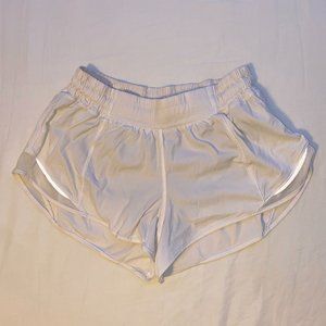 White Lululemon Hotty Hot 2.5 Inch Shorts